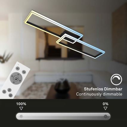 Briloner 3761015 - LED Stmívatelné stropní svítidlo LED/45W/230V 2700-6500K černá + dálkové ovládání