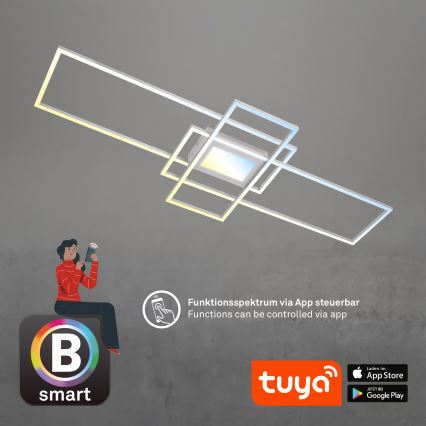 Briloner 3812019 - LED Stmívatelné stropní svítidlo RAM LED/56W/230V Wi-Fi Tuya 111x42 cm + dálkové ovládání