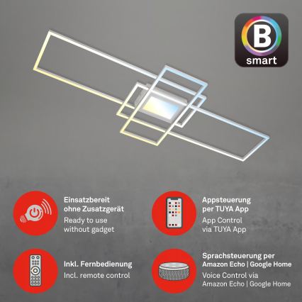 Briloner 3812019 - LED Stmívatelné stropní svítidlo RAM LED/56W/230V Wi-Fi Tuya 111x42 cm + dálkové ovládání