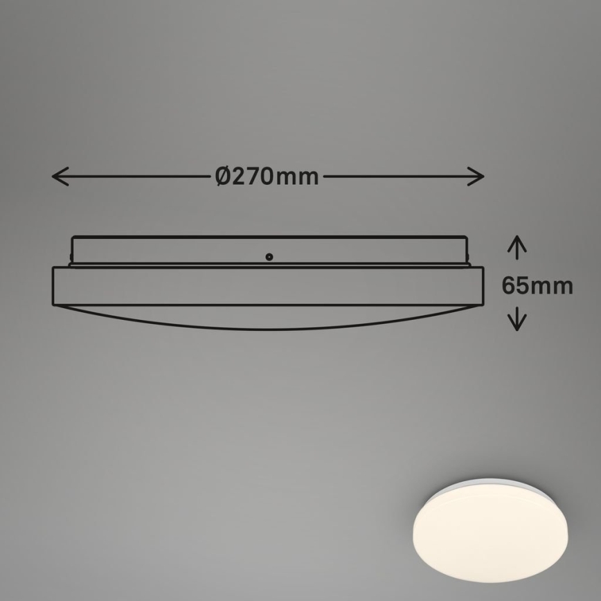 Briloner 3827-016 - LED Koupelnové stropní svítidlo se senzorem WALK LED/13W/230V IP54 pr. 27 cm bílá