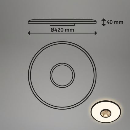 Briloner 3847015 - LED Stropní svítidlo TORO LED/18W/230V pr. 42 cm černá