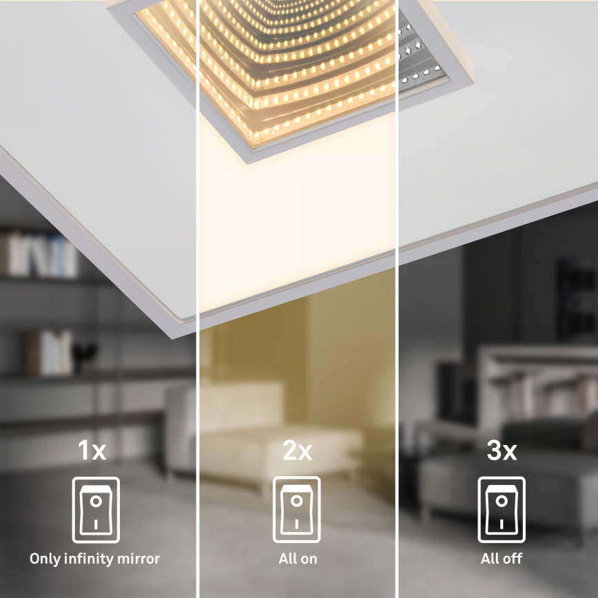 Briloner 3848014 - LED Stropní svítidlo TORO LED/18W/230V 42x42 cm matný chrom