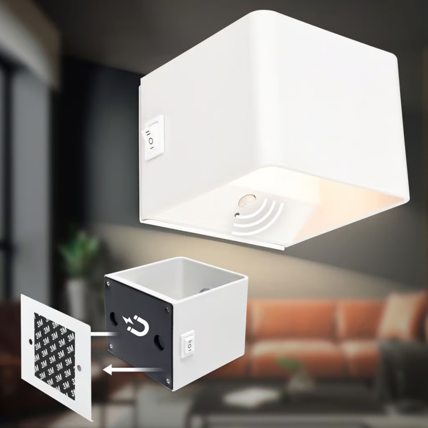 Briloner 3879016 - LED Nabíjecí nástěnné svítidlo se senzorem BORRA LED/1,5W/5V 3600 mAh bílá