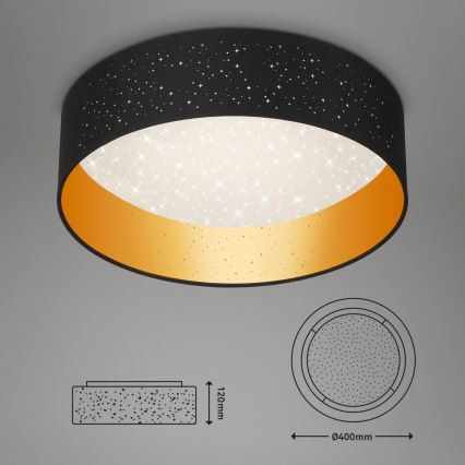 Briloner 3882-015 - LED Stropní svítidlo MAILA STARRY LED/18W/230V černá/zlatá