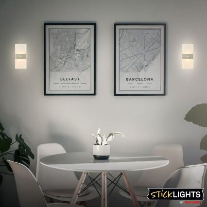 Briloner 3888012 - LED Nabíjecí nástěnné svítidlo se senzorem pohybu a soumraku AURA LED/2,5W/5V 1800 mAh matný chrom