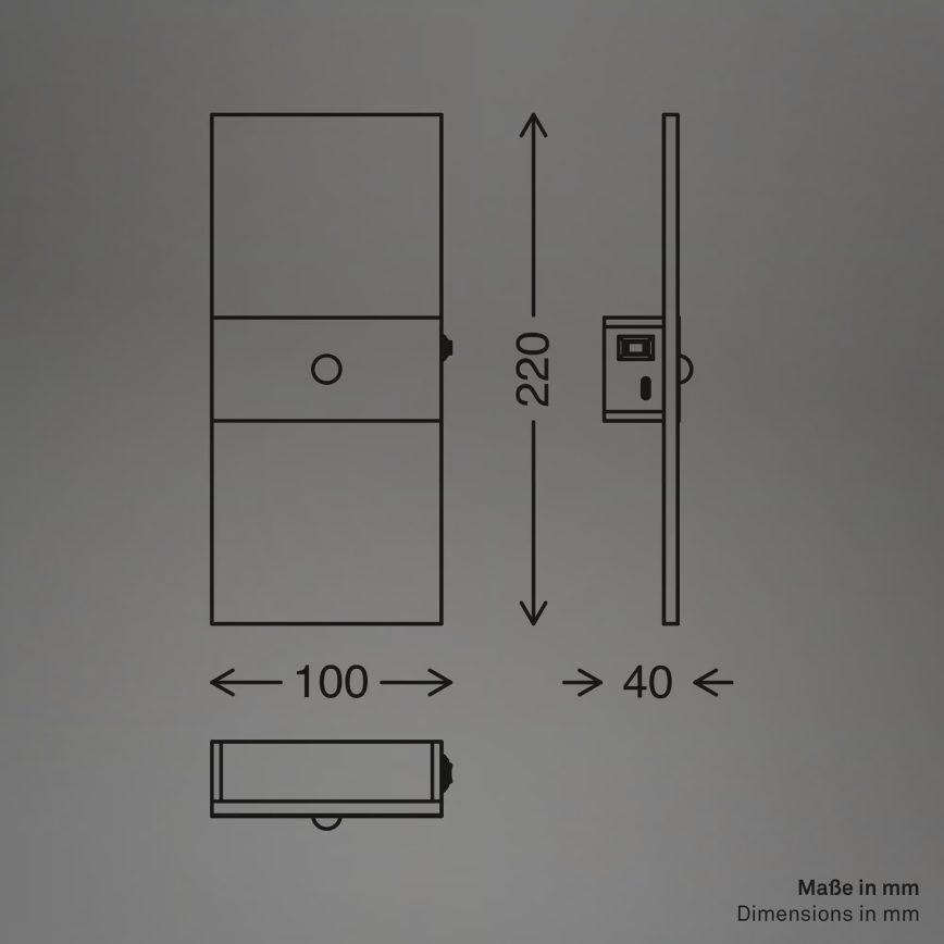 Briloner 3888012 - LED Nabíjecí nástěnné svítidlo se senzorem pohybu a soumraku AURA LED/2,5W/5V 1800 mAh matný chrom