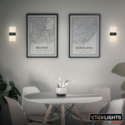 Briloner 3888015 - LED Nabíjecí nástěnné svítidlo se senzorem pohybu a soumraku AURA LED/2,5W/5V 1800 mAh černá