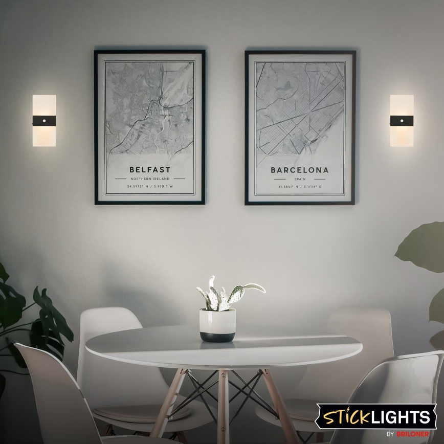 Briloner 3888015 - LED Nabíjecí nástěnné svítidlo se senzorem pohybu a soumraku AURA LED/2,5W/5V 1800 mAh černá