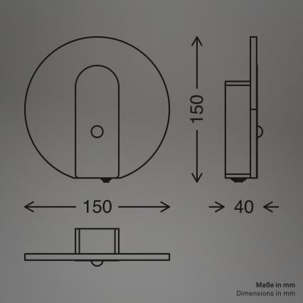 Briloner 3889012 - LED Nabíjecí nástěnné svítidlo se senzorem pohybu a soumraku TARO LED/2,5W/5V 1800 mAh matný chrom