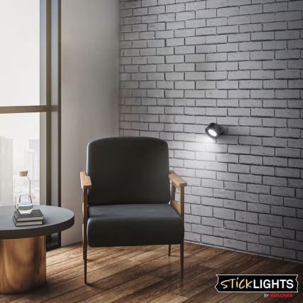 Briloner 3896015 - LED Stmívatelné nabíjecí nástěnné svítidlo TARI LED/1,6W/5V 1500 mAh černá