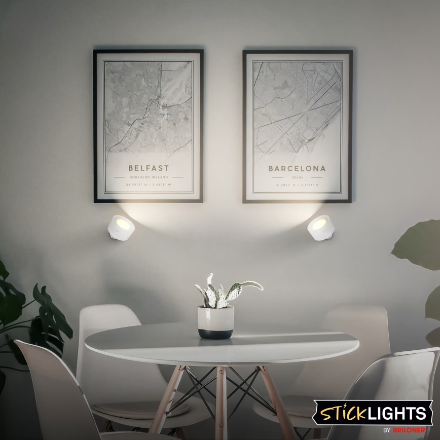 Briloner 3896016 - LED Stmívatelné nabíjecí nástěnné svítidlo TARI LED/1,6W/5V 1500 mAh bílá