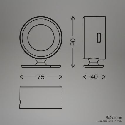 Briloner 3896016 - LED Stmívatelné nabíjecí nástěnné svítidlo TARI LED/1,6W/5V 1500 mAh bílá