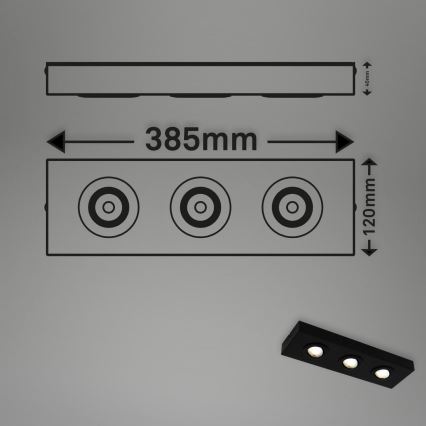 Briloner 3996035 - LED Bodové svítidlo CTS 3xLED/4W/230V 2700/4000K černá