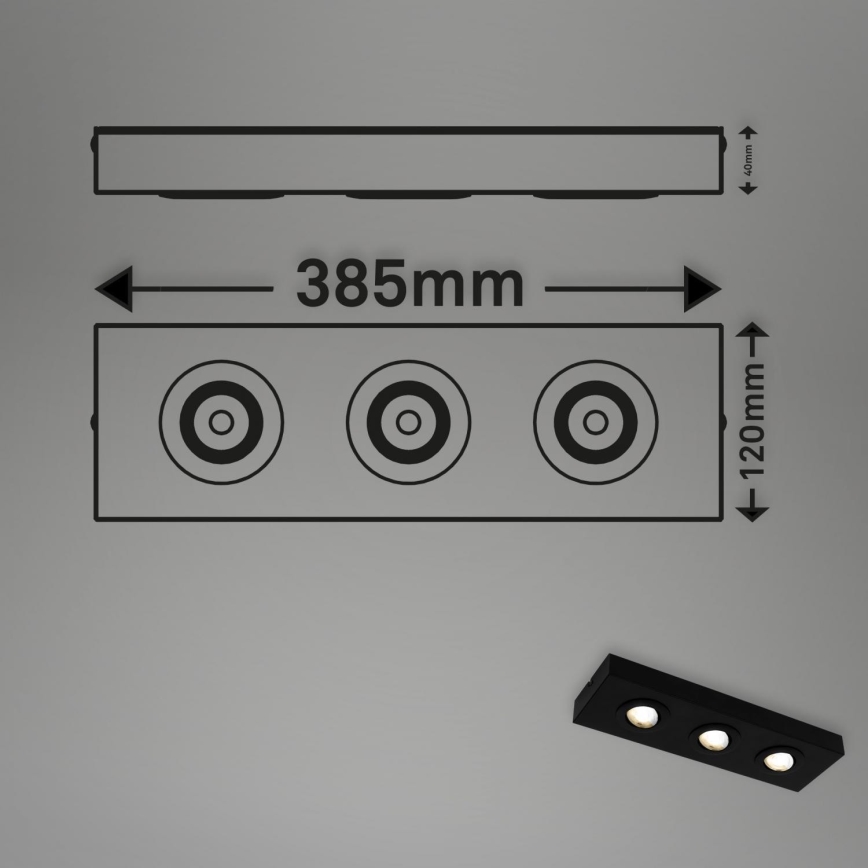 Briloner 3996035 - LED Bodové svítidlo CTS 3xLED/4W/230V 2700/4000K černá