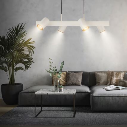 Briloner 4058044 - Lustr na lanku ERA 4xGU10/10W/230V krémová