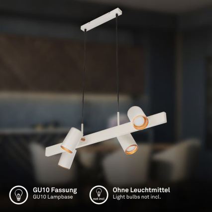 Briloner 4058044 - Lustr na lanku ERA 4xGU10/10W/230V krémová