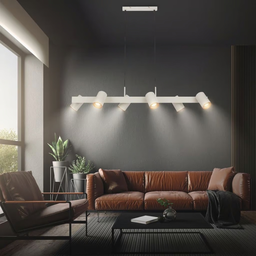 Briloner 4058064 - Lustr na lanku ERA 6xGU10/10W/230V krémová