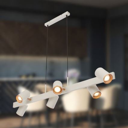 Briloner 4058064 - Lustr na lanku ERA 6xGU10/10W/230V krémová