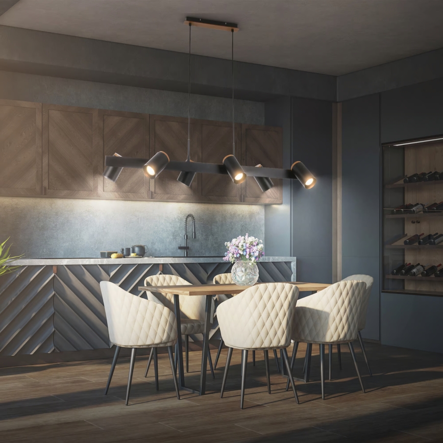 Briloner 4059065 - Lustr na lanku ERA 6xGU10/10W/230V černá