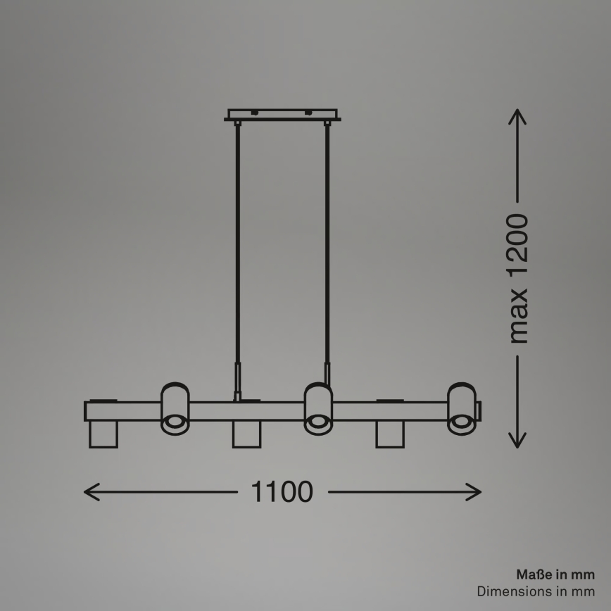 Briloner 4059065 - Lustr na lanku ERA 6xGU10/10W/230V černá