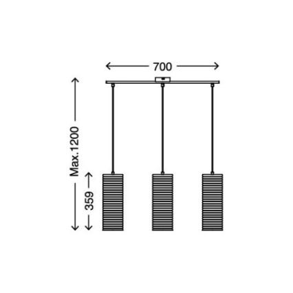 Briloner 4313-038 - Lustr na lanku 3xE27/60W/230V