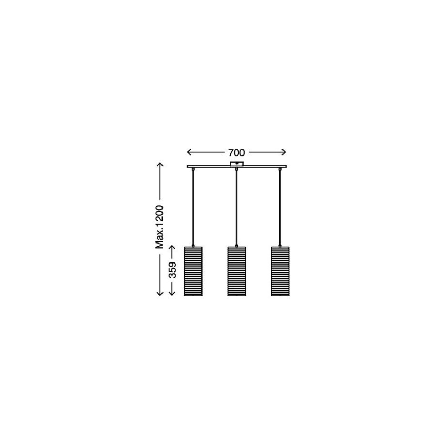Briloner 4313-038 - Lustr na lanku 3xE27/60W/230V