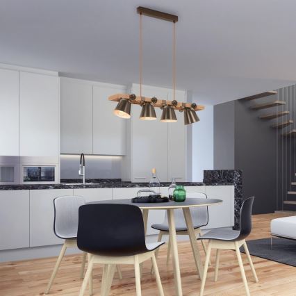 Briloner 4406-044 - Lustr na lanku TALE 4xE27/40W/230V hnědá