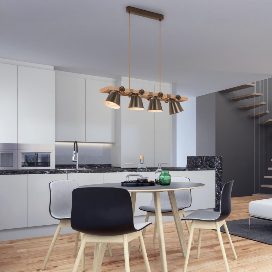 Briloner 4406-044 - Lustr na lanku TALE 4xE27/40W/230V hnědá
