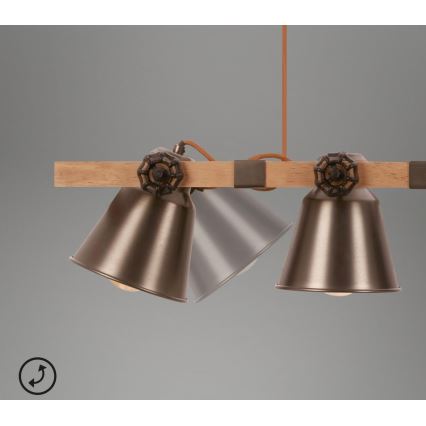 Briloner 4406-044 - Lustr na lanku TALE 4xE27/40W/230V hnědá