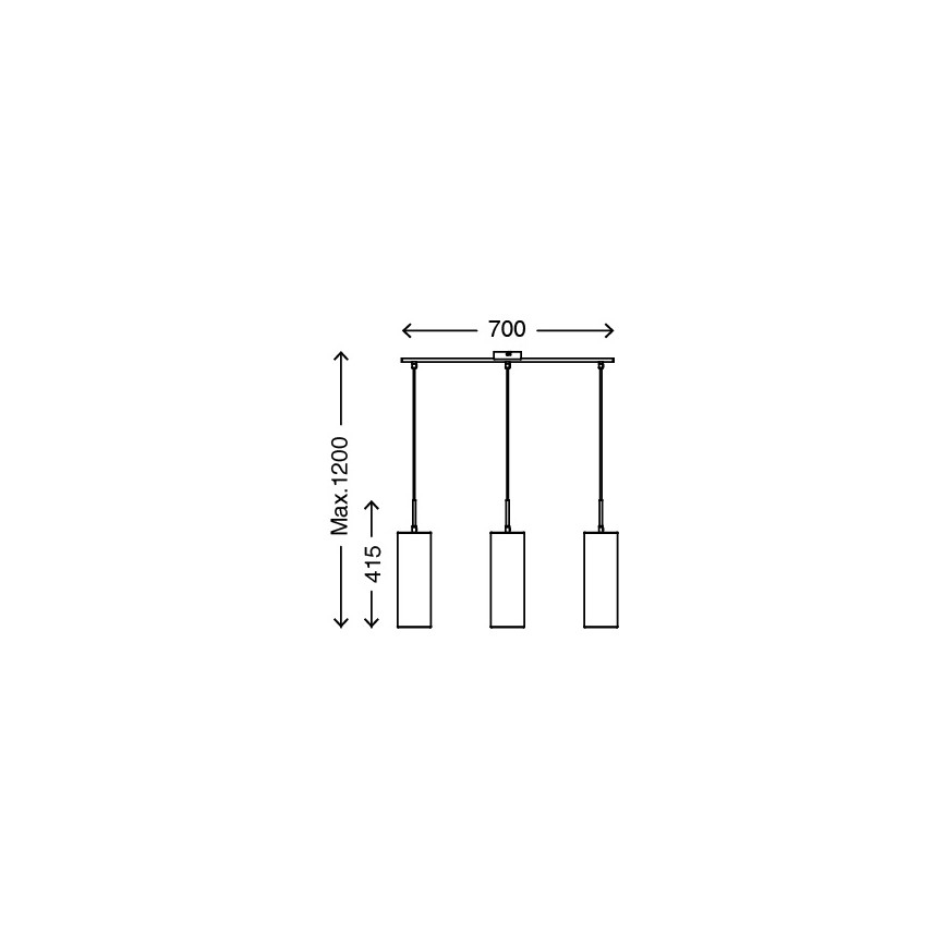 Briloner 4712-034 - Lustr na lanku 3xE27/25W/230V