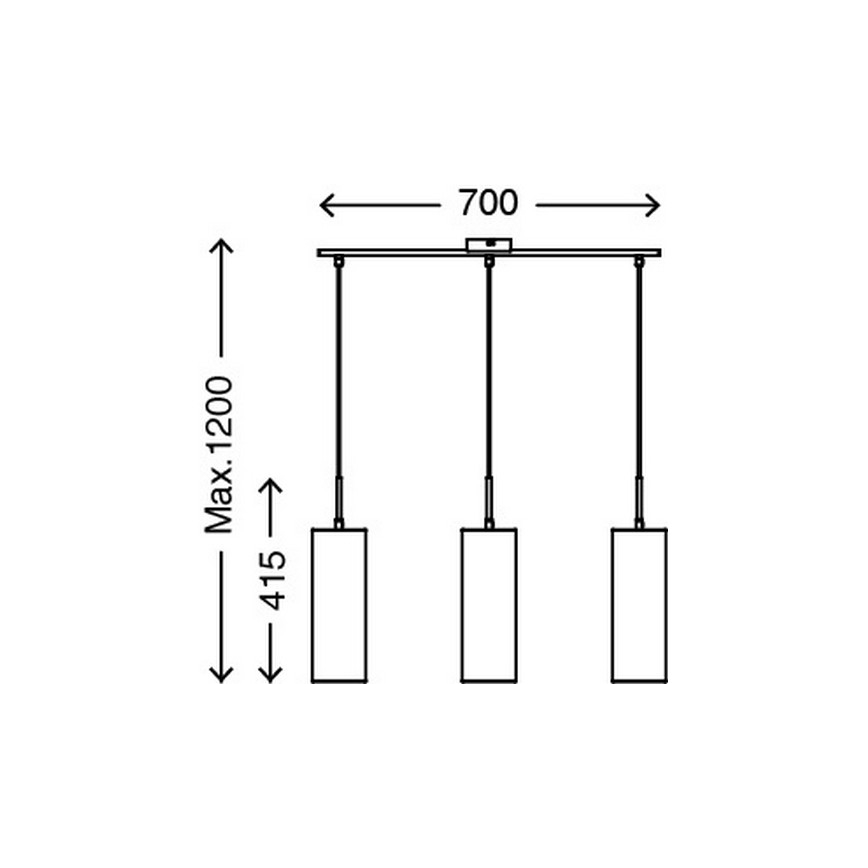 Briloner 4712-037 - Lustr na lanku 3xE27/25W/230V