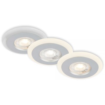 Briloner 7039034 - SADA 3xLED Koupelnové podhledové svítidlo LED/5W/230V IP44 matný chrom