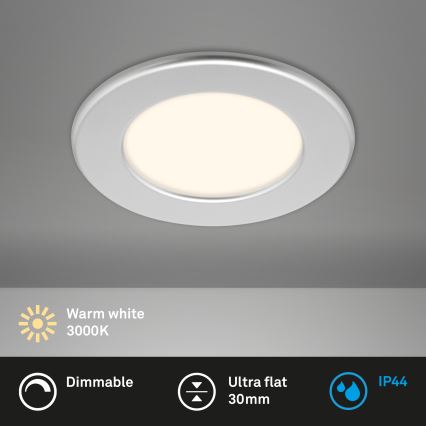 Briloner 7049014 - LED Stmívatelné koupelnové podhledové svítidlo LED/6W/230V 3000K IP44 matný chrom