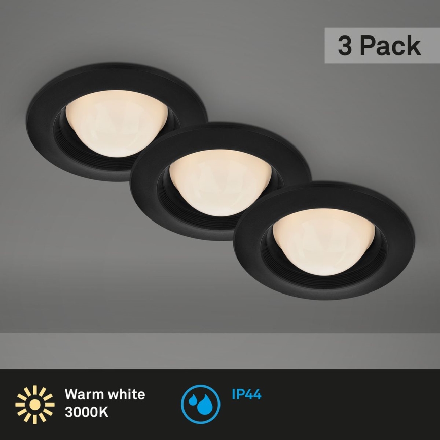 Briloner 7056-035 - SADA 3x LED Koupelnové podhledové svítidlo LED/3W/230V IP44