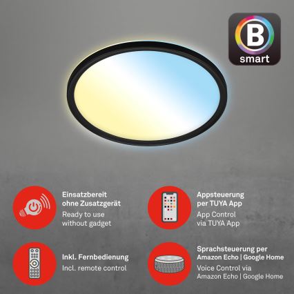 Briloner 7058-015 - LED Stmívatelné svítidlo SLIM LED/18W/230V 2700-6500K Wi-Fi Tuya + dálkové ovládání