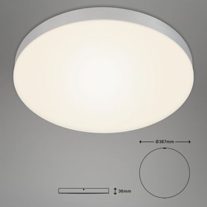 Briloner 7068-014 - LED Stropní svítidlo FLAME LED/24,5W/230V 3000K pr. 38 cm stříbrná