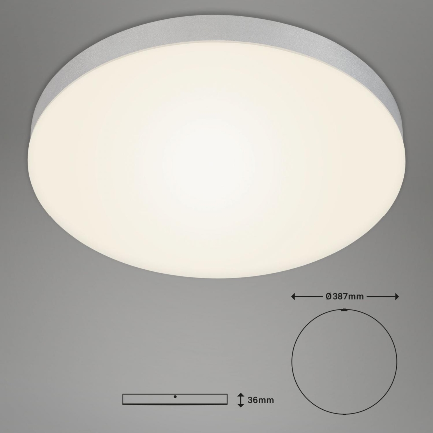Briloner 7068-014 - LED Stropní svítidlo FLAME LED/24,5W/230V 3000K pr. 38 cm stříbrná