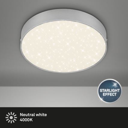 Briloner 7073-414 - LED Stropní svítidlo STAR SKY LED/16W/230V 4000K pr. 21 cm stříbrná