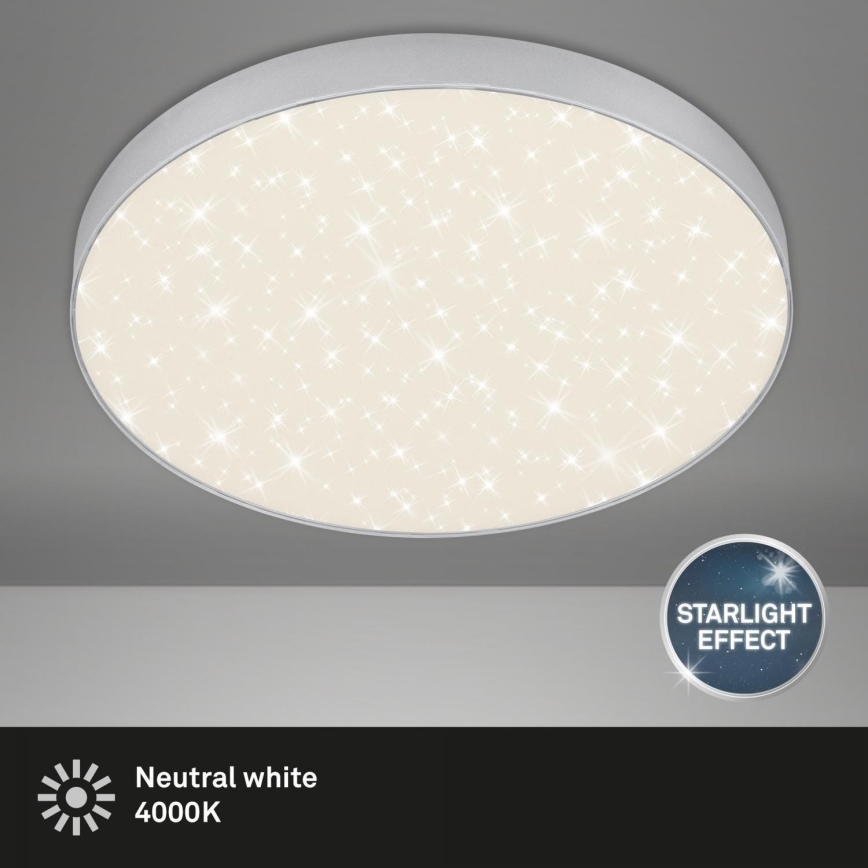 Briloner 7075-414 - LED Stropní svítidlo STAR SKY LED/24,5W/230V 4000K pr. 38 cm stříbrná