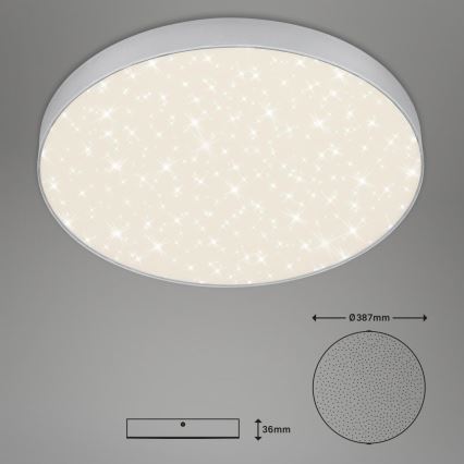 Briloner 7075-414 - LED Stropní svítidlo STAR SKY LED/24,5W/230V 4000K pr. 38 cm stříbrná