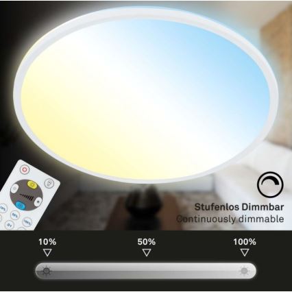 Briloner 7079-016 - LED Stmívatelné stropní svítidlo SLIM LED/18W/230V 2700-6500K + dálkové ovládání