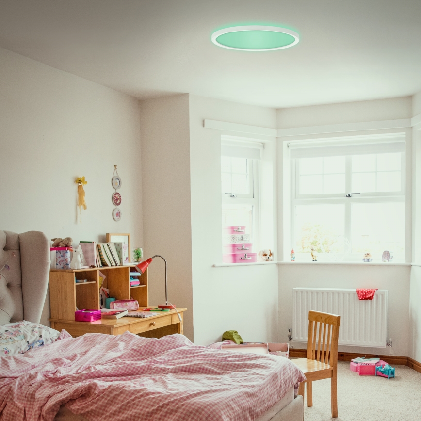 Briloner 7092-416 - LED RGBW Stmívatelné stropní svítidlo SLIM LED/15W/230V + dálkové ovládání