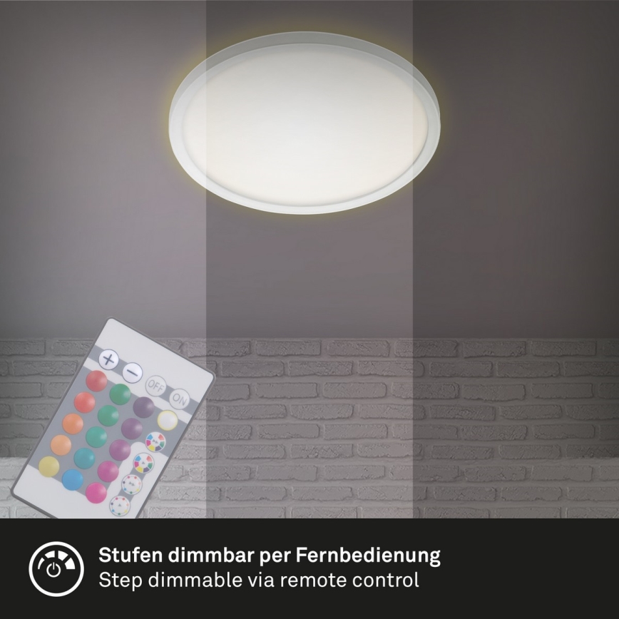 Briloner 7092-416 - LED RGBW Stmívatelné stropní svítidlo SLIM LED/15W/230V + dálkové ovládání