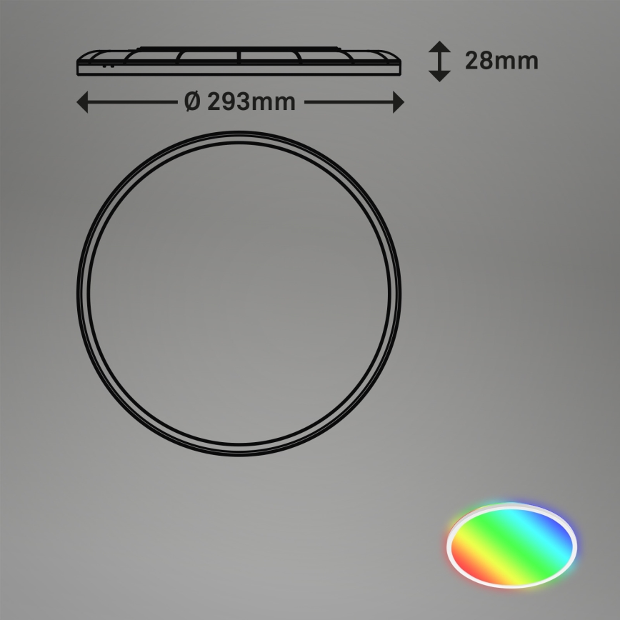 Briloner 7092-416 - LED RGBW Stmívatelné stropní svítidlo SLIM LED/15W/230V + dálkové ovládání