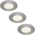 Briloner 7103432 - SADA 3xLED Stmívatelné koupelnové podhledové svítidlo LED/4,9W/230V IP44 matný chrom