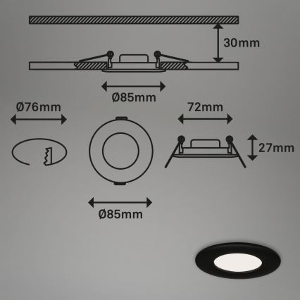 Briloner 7113-415 - LED Koupelnové podhledové svítidlo FLAT LED/5W/230V IP44