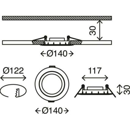 Briloner 7116-412 - LED Koupelnové podhledové svítidlo FLAT IN LED/9W/230V IP23