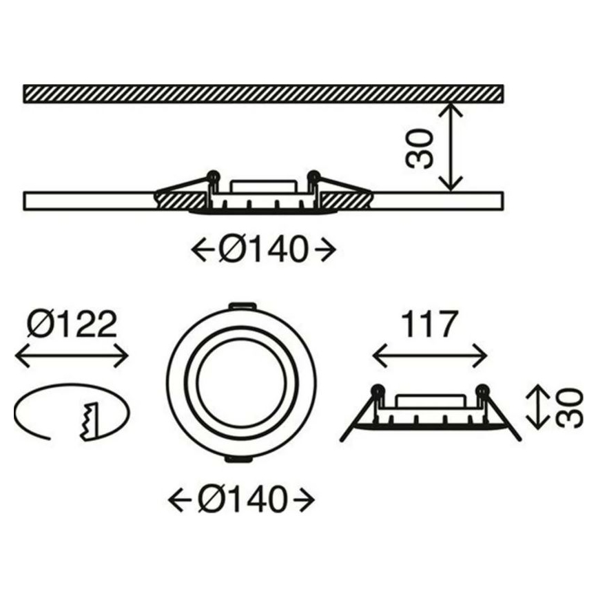 Briloner 7116-412 - LED Koupelnové podhledové svítidlo FLAT IN LED/9W/230V IP23