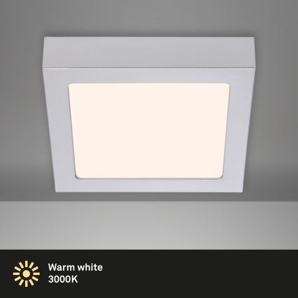 Briloner 7123-014 - LED Stropní svítidlo FIRE LED/12W/230V 3000K 17x17cm stříbrná