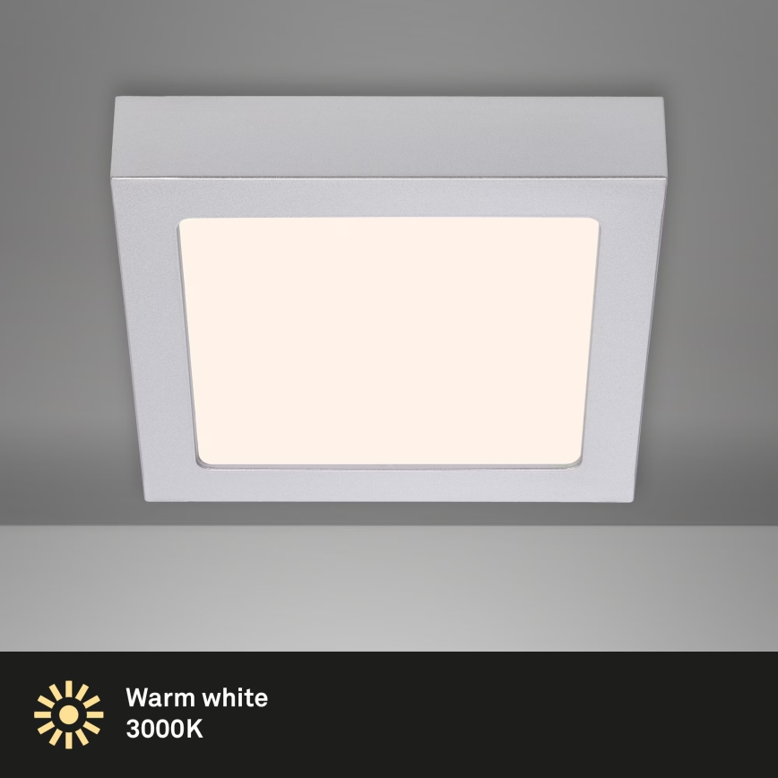 Briloner 7123-014 - LED Stropní svítidlo FIRE LED/12W/230V 3000K 17x17cm stříbrná